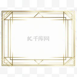 方型科技线条图片_金色简约线条边框方框框文字框