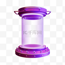 能量爆表图片_3DC4D立体科技紫色能量舱