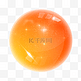 立体几何半透明通透橙色圆形