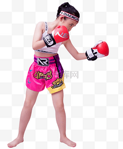 女孩拳击图片_女孩拳击运动自由搏击少儿健身
