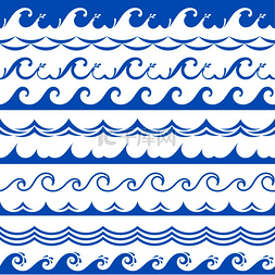 海宝蓝色图片_海浪框架无缝海洋风暴潮波浪波浪