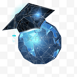 网络平台贷款图片_低聚线框在线教育蓝色科技网络线