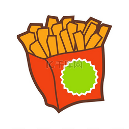 外卖零食图片_快餐炸薯条的插图。