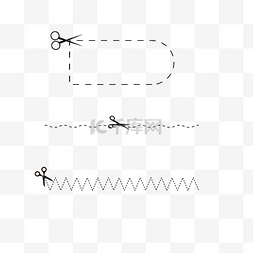 虚线框图标图片_切割线和剪刀