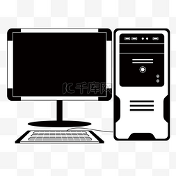 便携电脑图片_剪贴画黑白台式电脑鼠标