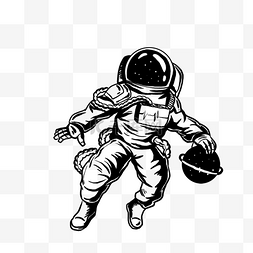 黑白运动单色宇航员
