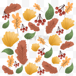 秋天秋季叶子树叶底纹