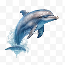 骑海豚的小孩图片_卡通手绘海洋生物海豚