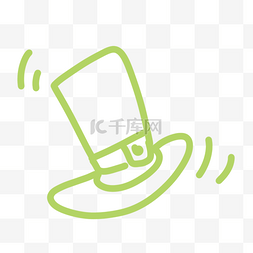 圣帕特里克帽子图片_绿色帽子线条画涂鸦