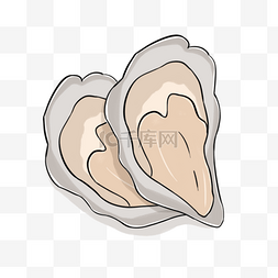 蛤蜊牡蛎图片_卡通简约牡蛎剪贴画