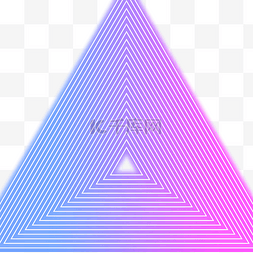 蓝色发光线条图片_粉色蓝色霓虹光感发光几何三角形