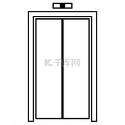 等待面板图片_电梯门图标。