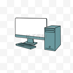 灰蓝色个人电脑剪贴画