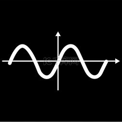 电击图标图片_正弦波白色图标正弦波是白色图标