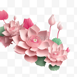 剪纸折纸效果花朵花装饰