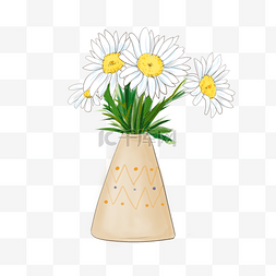 春天植物花朵小雏菊花瓶