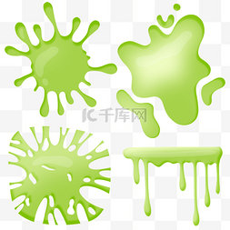 模具三维图图片_粘液液体细菌卡通三维绿色