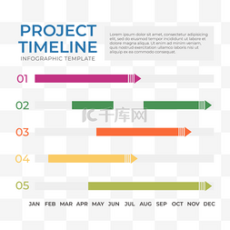 项目介绍矢量素材图片_甘特图进度图表扁平风格商务项目