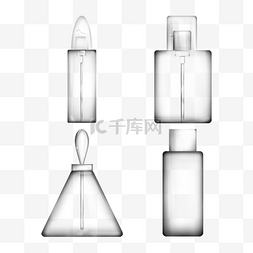 香水包装设计图片_化妆品透明写实分装瓶