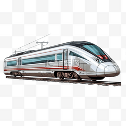 高铁动车绘画图片_卡通运输工具动车高铁