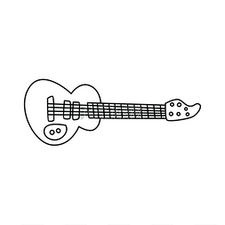 吉他乐器涂鸦素描卡通矢量吉他乐