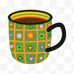 绿色的抽象图案咖啡杯
