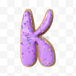 紫色字母图片_甜甜圈英文字母k