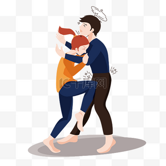 卡通手绘女子自卫防身术