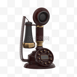 3d美式复古物件电话
