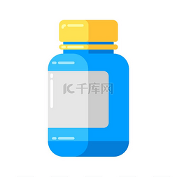 jar图标图片_扁平样式的药丸罐头图标隔离在白