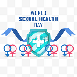世界性健康日盾牌丝带性别