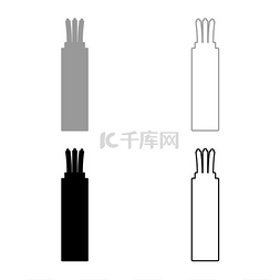 电线电缆手绘图片_电线电缆弯曲功率光纤设置图标灰