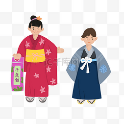日本七五三节和服卡通人物