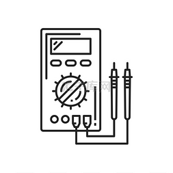 电压表图片_数字电压表万用表隔离细线图标。