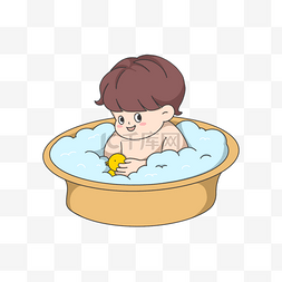 小宝宝洗澡玩小黄鸭