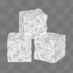 立体方形冰块图片_3d立体透明质感冰块