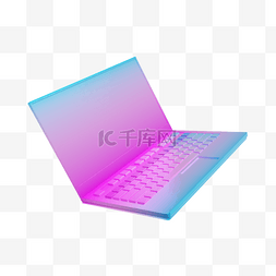 笔记本电脑立体图片_3DC4D立体酸性电子设备笔记本电脑