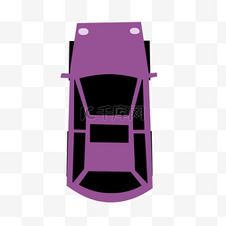 插画小汽车图片_紫色古典款式手绘汽车