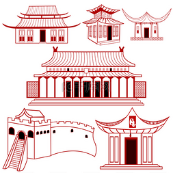 卡通手绘传统建筑图片_中国传统建筑的概述