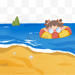 夏天暑假海边游泳度假