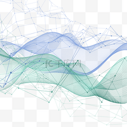 波流图片_蓝绿色抽象科技线条