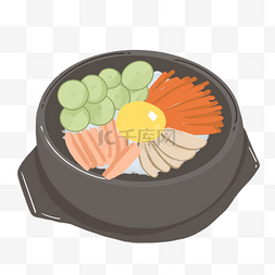 旋转烤肉拌饭图片_韩国美食石锅拌饭插图