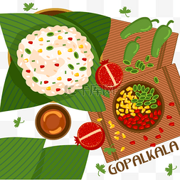 gopalkala 丰富的印度食物插图