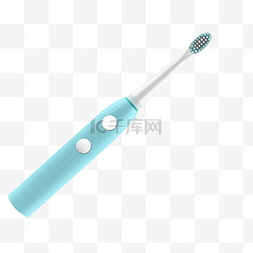 智能电动牙刷图片_浅蓝色电动牙刷