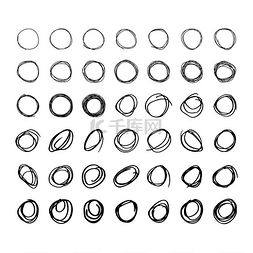 墨水物体图片_画草图的圆圈矢量插图
