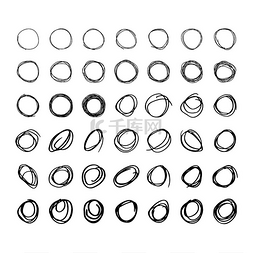 画草图的圆圈矢量插图