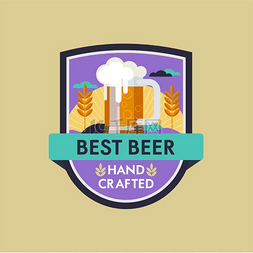 雅可布自由的标志图片_矢量标志啤酒杯最好的手工啤酒