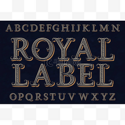 皇家字体图片_皇家标签字体。孤立的英语字母表