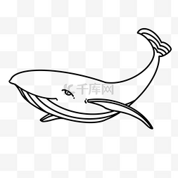流线鲸鱼剪贴画黑白