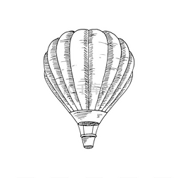 加热空气图片_带有吊篮隔离复古运输的气球矢量